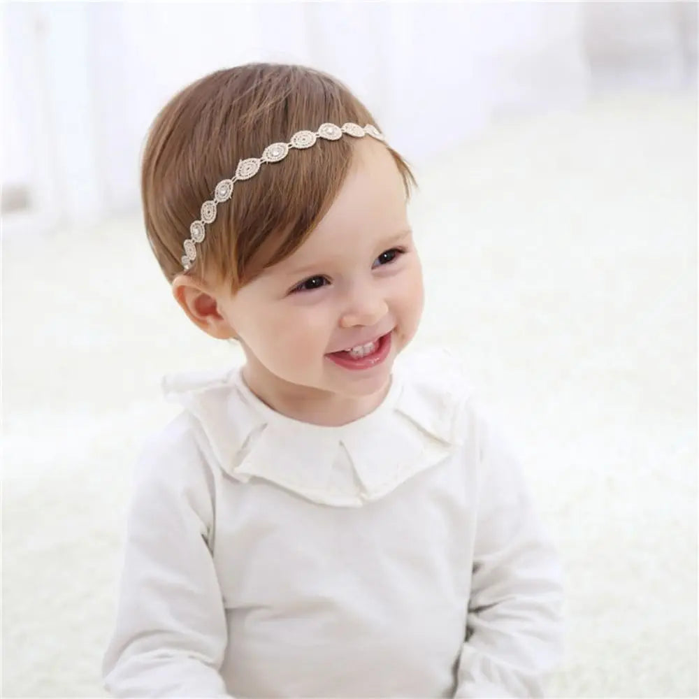 Cute Lace Headband Soft Newborn Elastic Turban  Princess Gold Hairband