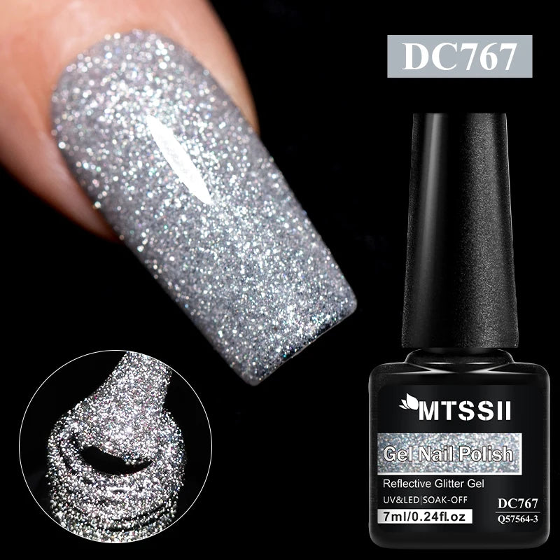 Gold Sliver Reflective Nail Gel Polish