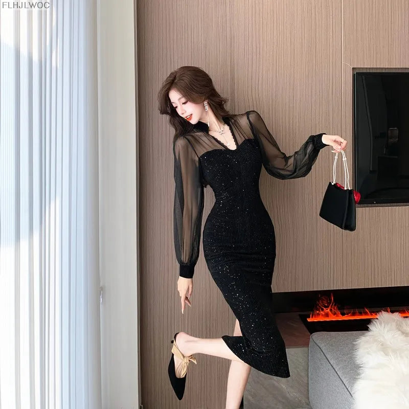 New Year French Design Party Dress Elegant