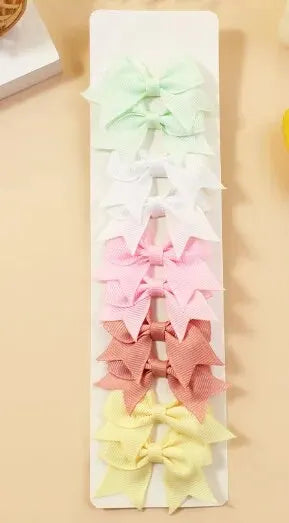 10Pcs Cute Bows Baby Hair Clips for Baby Girl