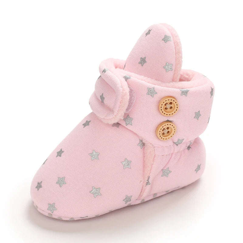 Autumn and Winter 0-1 Year Old Colorful Love Cotton Shoes