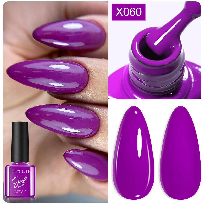 LILYCUTE Nude Crystal Rubber Base Gel Nail Polish