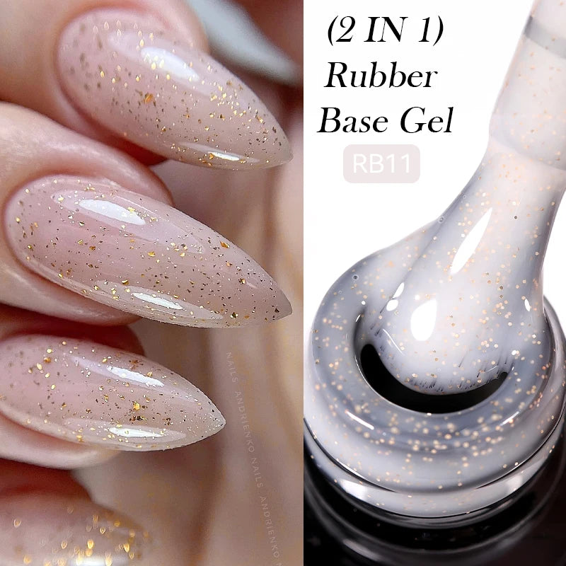 LILYCUTE Nude Crystal Rubber Base Gel Nail Polish