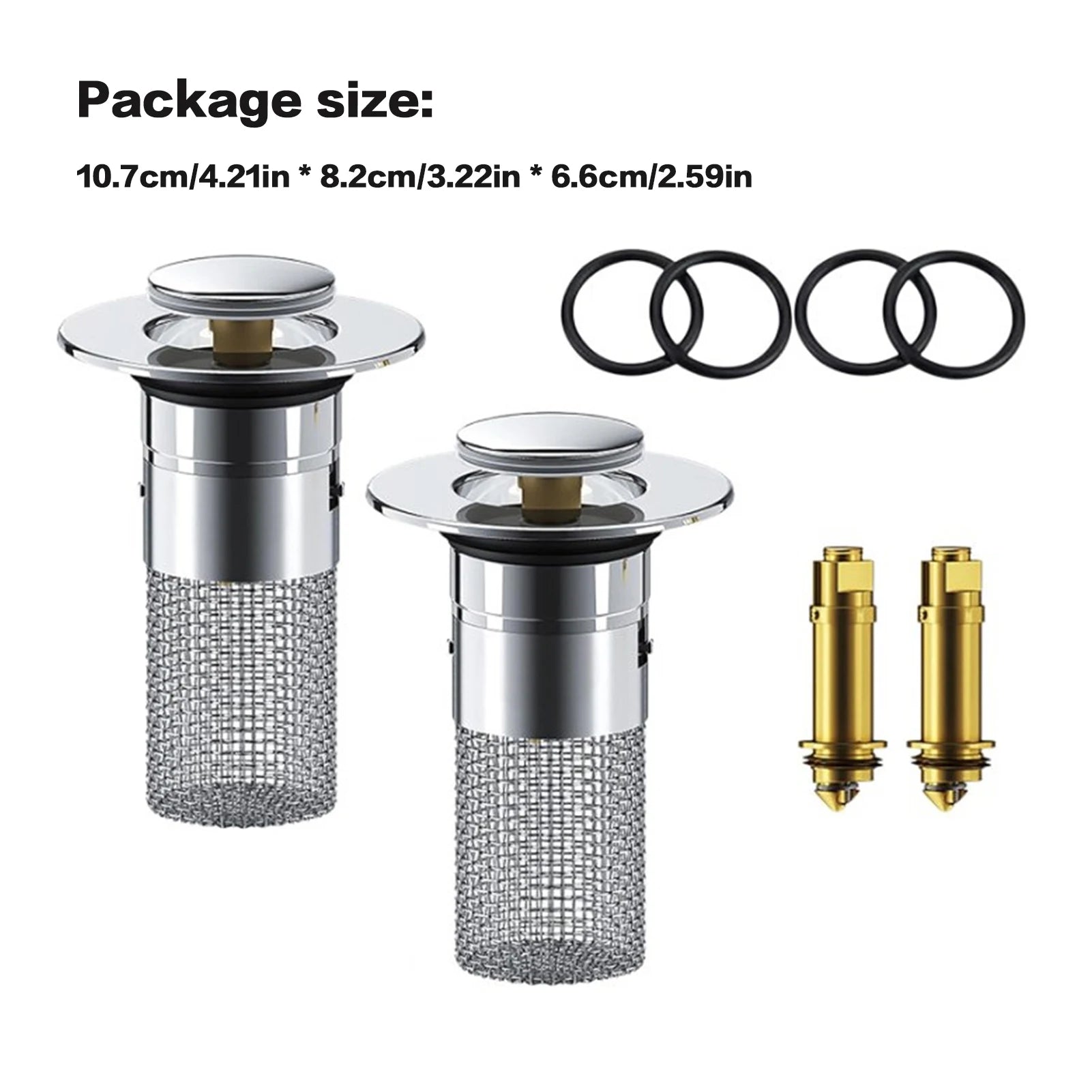 Bathroom Sink Plug Stopper Stainless Steel Filter Basket