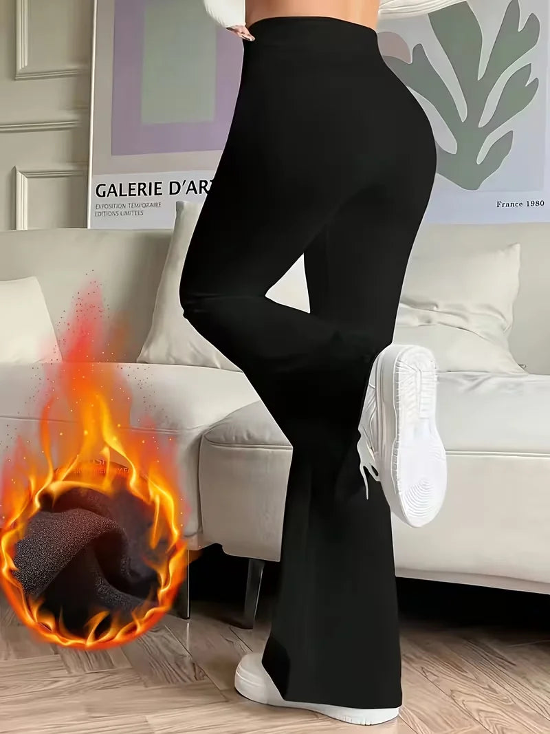 Solid Color Flared Pants