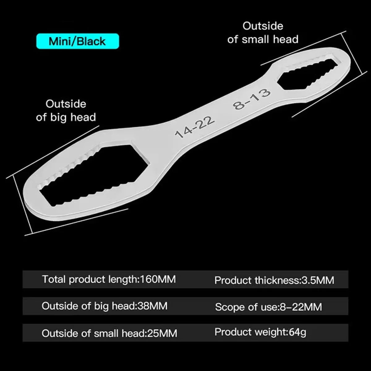 3-17mm 8-22mm Universal Torx Wrench Board