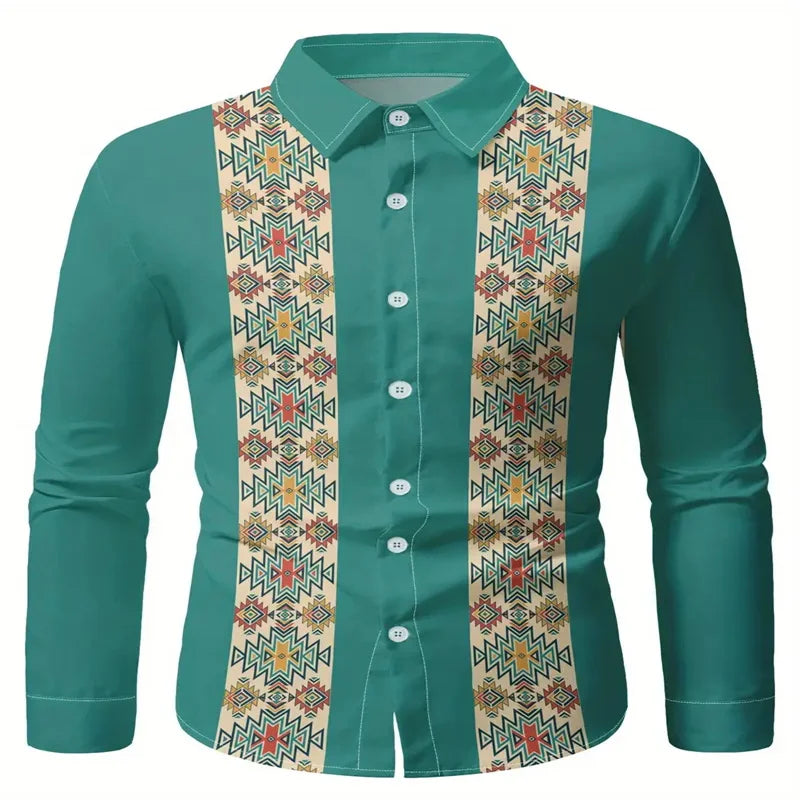 Men's Fashion Printed Shirt Retro Style, New 2026 fashion