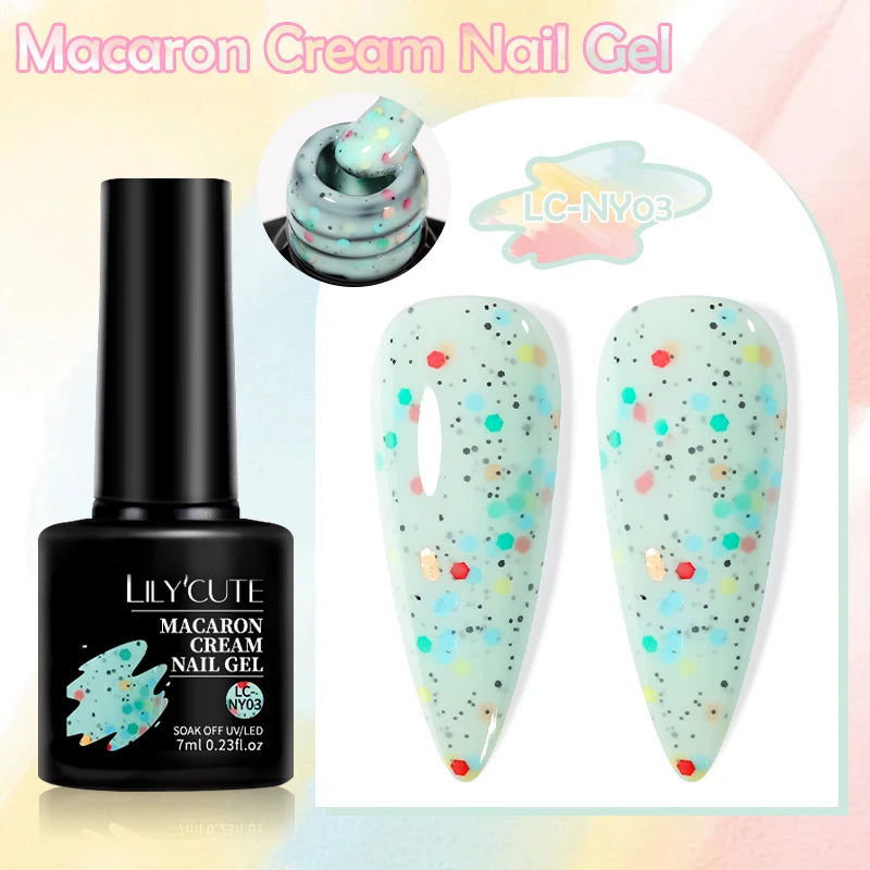 LILYCUTE 7ml Macaron Cream Gel Nail Polish