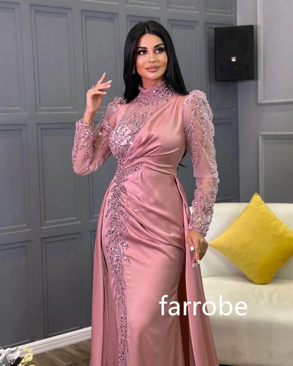Customized Fashion Jersey Pleat A-line O-Neck Midi Dresses