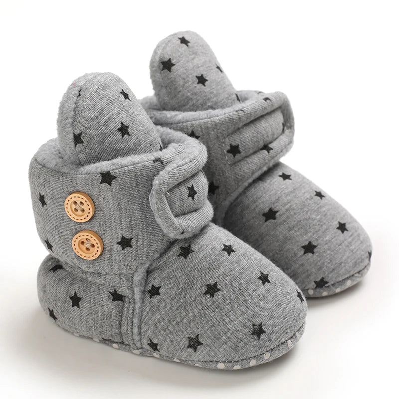 Autumn and Winter 0-1 Year Old Colorful Love Cotton Shoes
