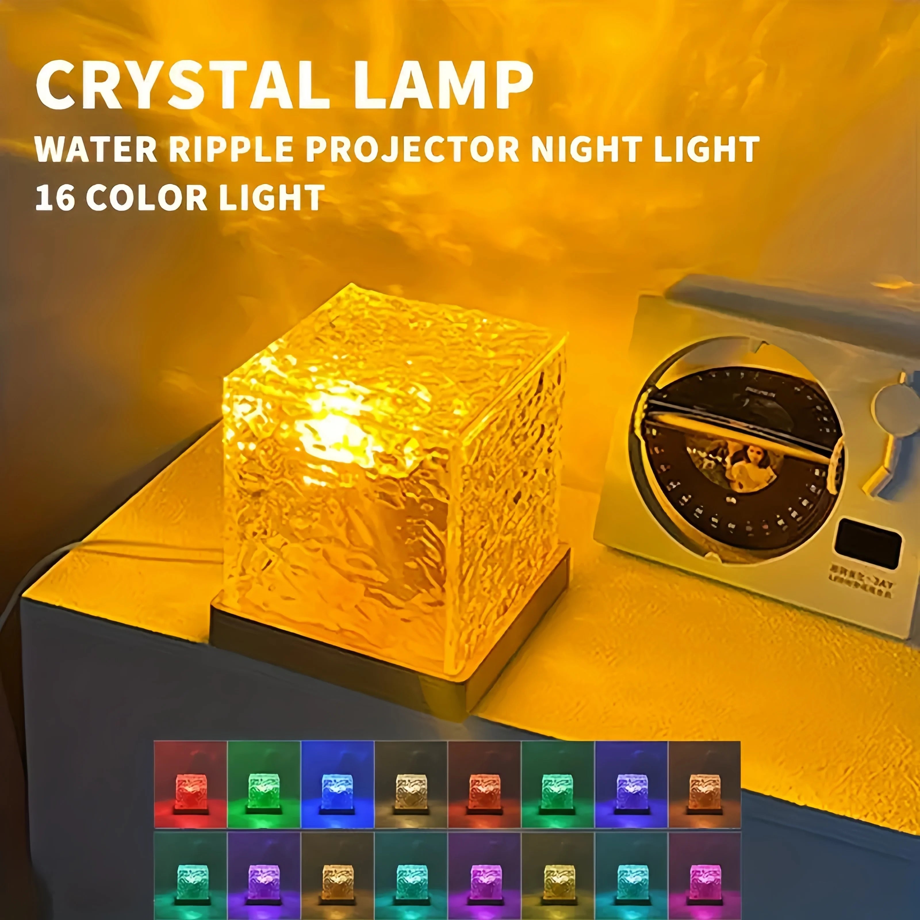16Colors Night Light Remote Dimmable Auto Rotating