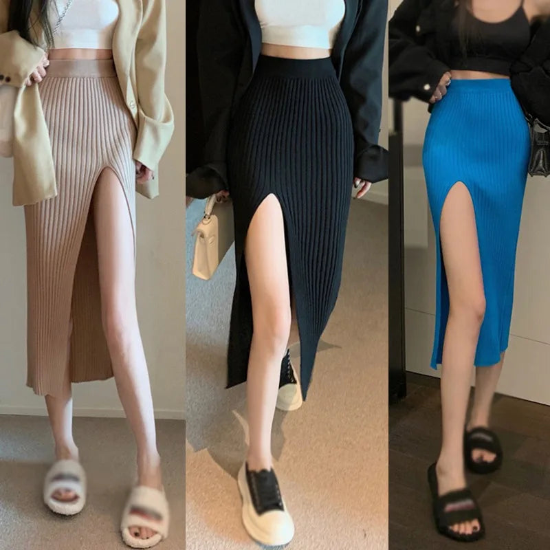 Hot Girl Knitted Elastic Dress