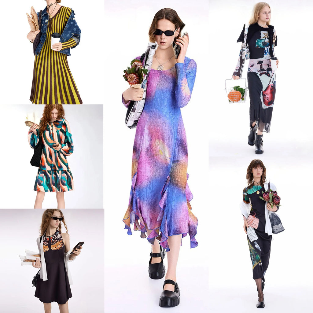 Round neck long dresses