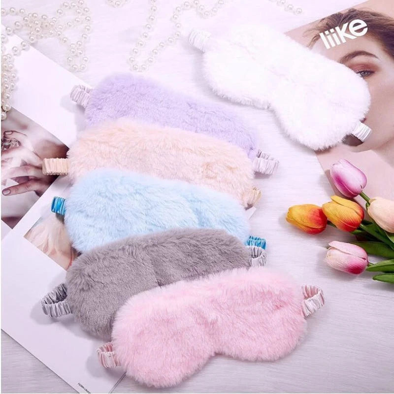 Cute Plush Imitation Rabbit Fur Sleep Eye Mask