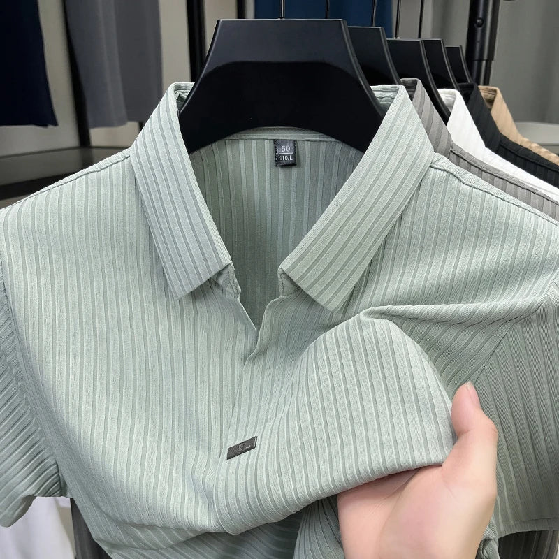 High quality personality men's solid color T-shirt