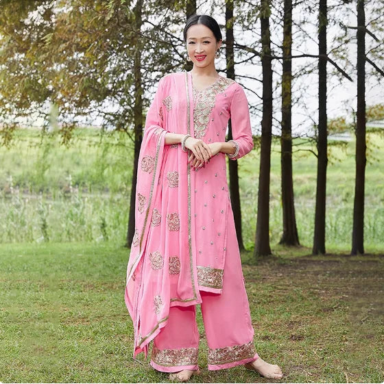 Women's Ethnic Dance Costume Sari Next  Chabi Three Piece Set