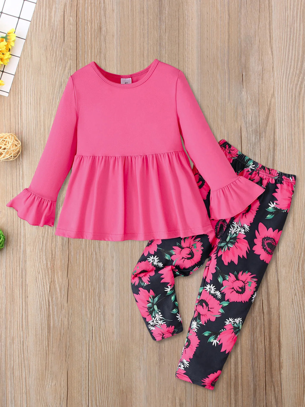 2-Piece Autumn Ensemble with Long Sleeve Dress