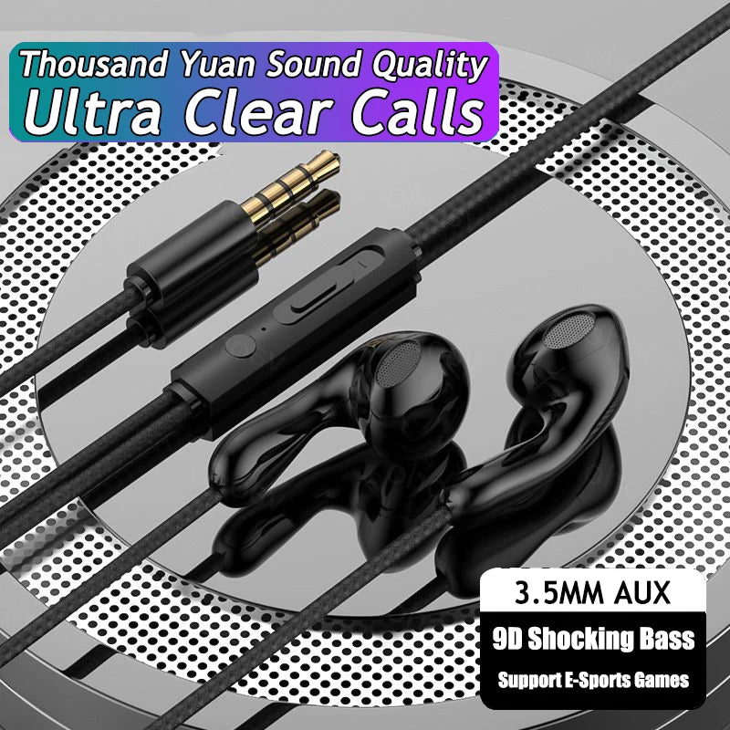 9DHIFI Heavy Bass Stereo Sport Music Wired Earphones