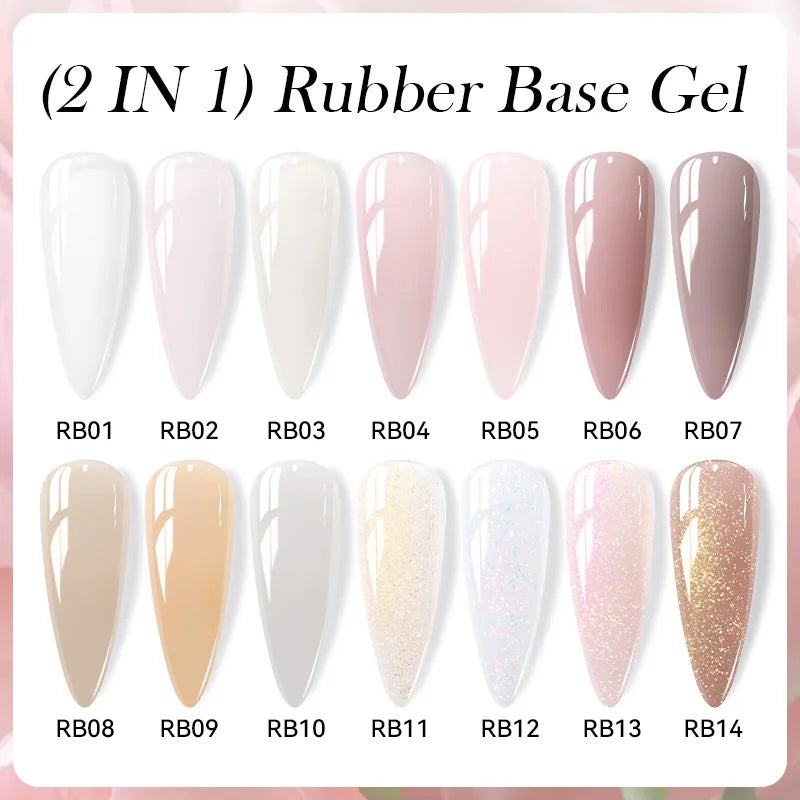 LILYCUTE Nude Crystal Rubber Base Gel Nail Polish