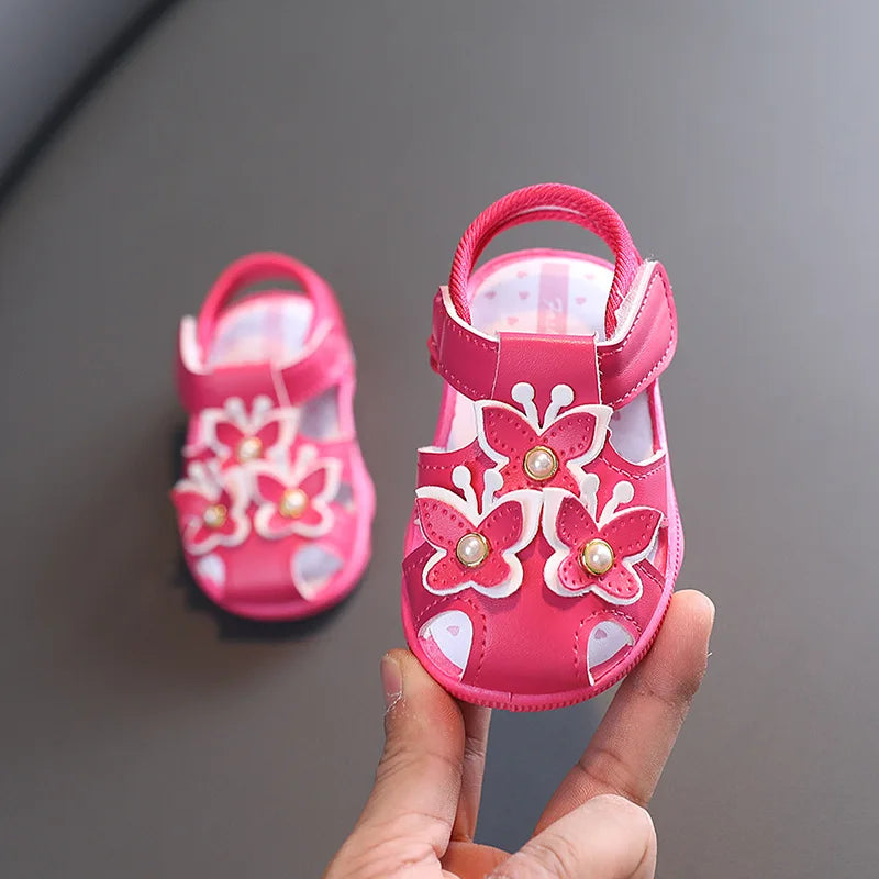 Baby Girls Sounding Shoes for 1-3Year Old Children Princess Walking Shoes