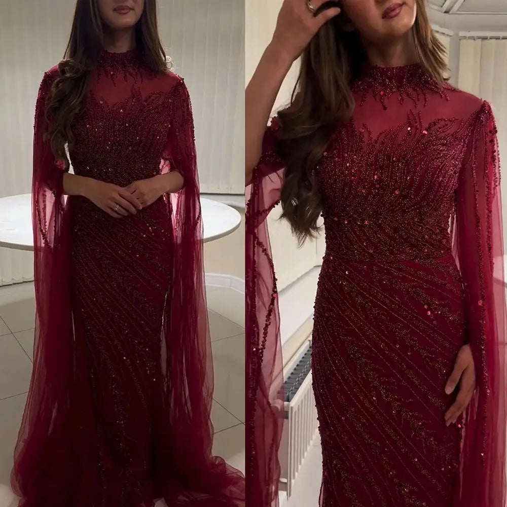 High Neck Luxury Dress for Events