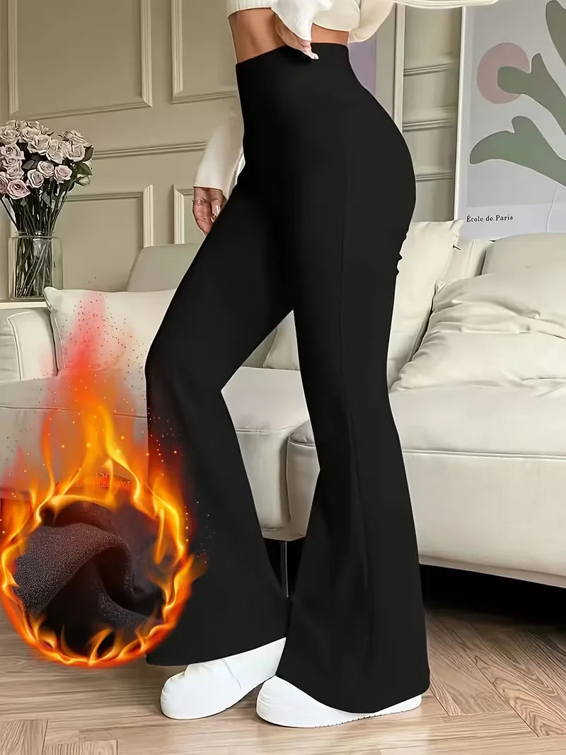 Solid Color Flared Pants