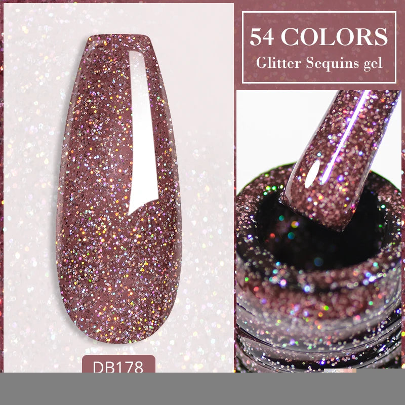 Gold Sliver Reflective Nail Gel Polish