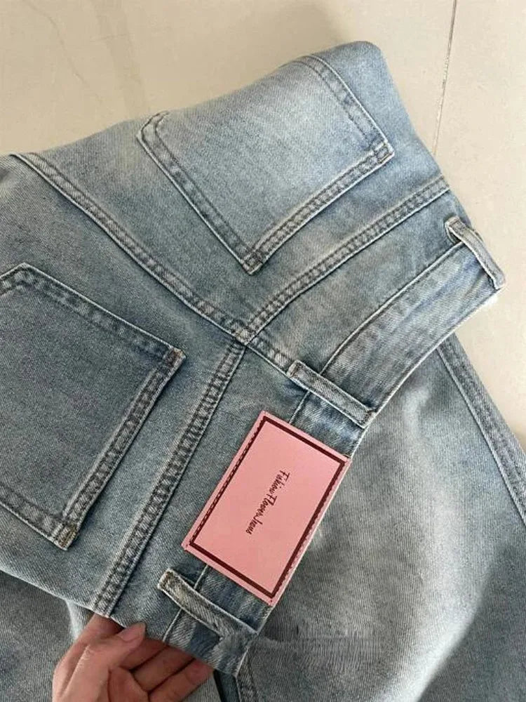 Wide Leg Baggy Jeans for Lady