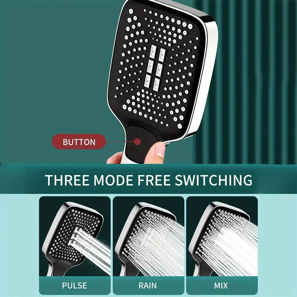 Adjustable Shower Head 3 Mode Rainfall Shower
