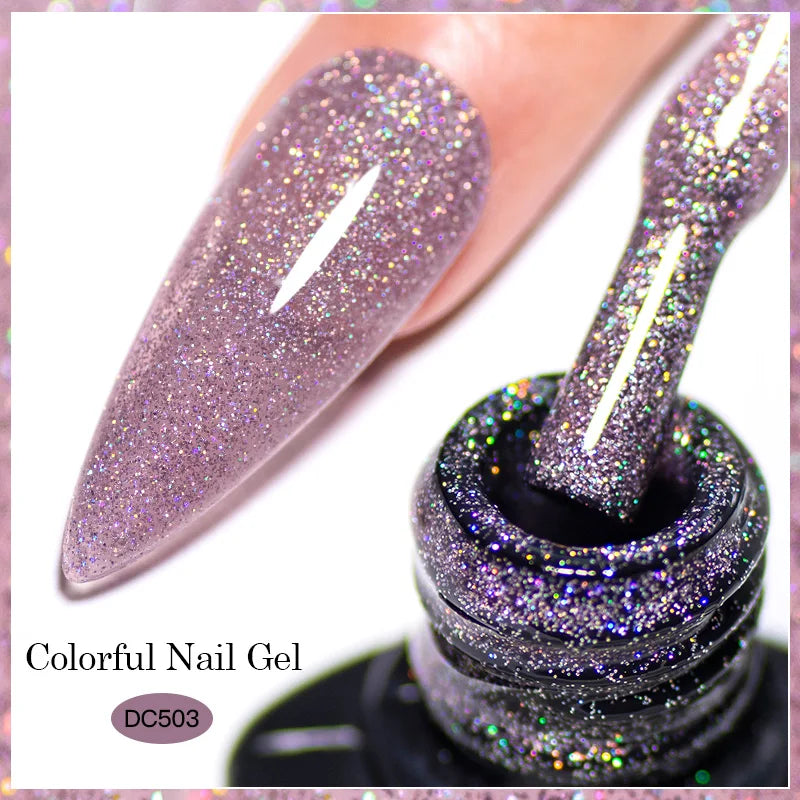 Gold Sliver Reflective Nail Gel Polish
