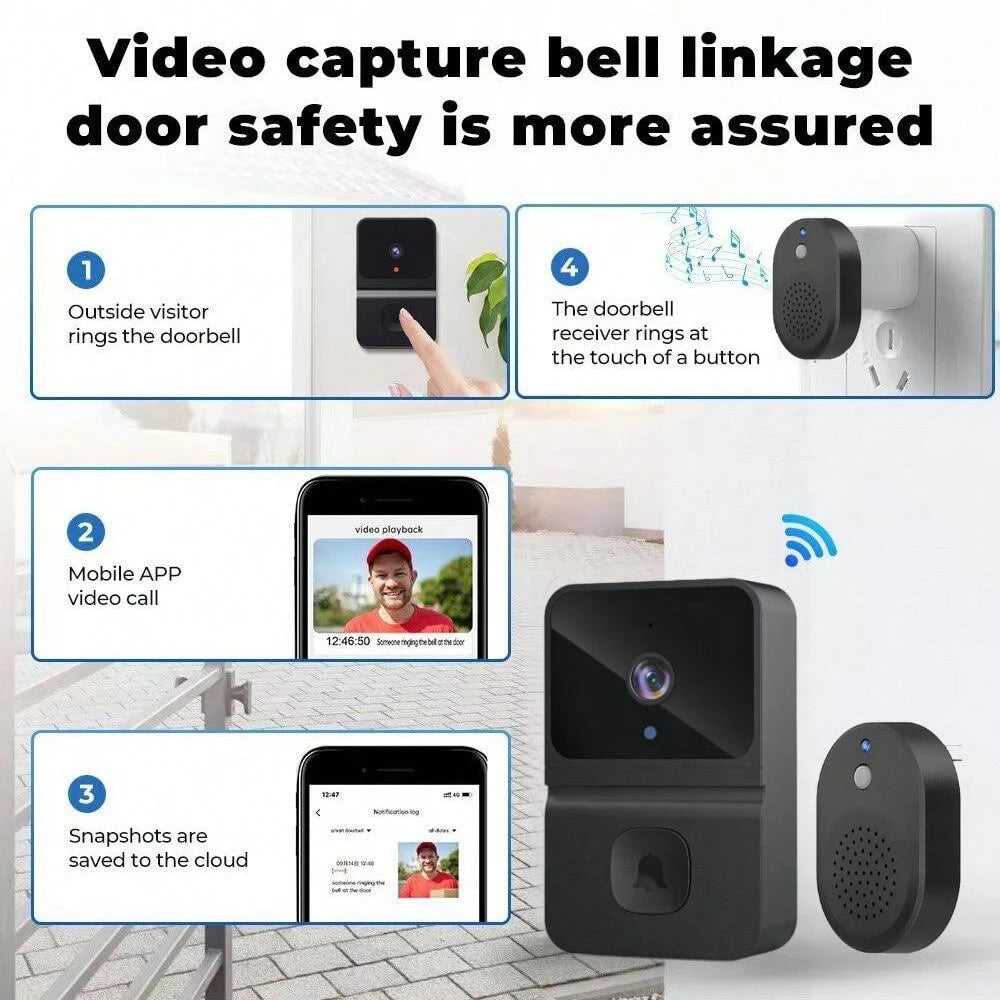 Wireless Doorbell WiFi Outdoor HD Camera Security Door Bell
