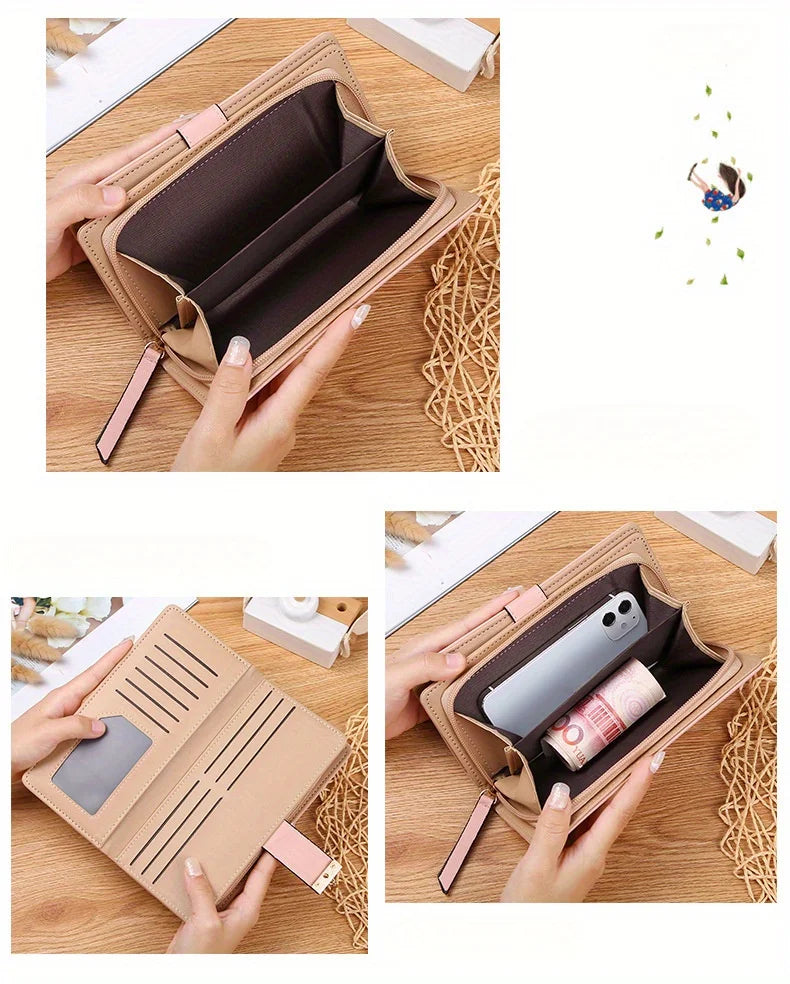Elegant Women's Wallet With Hollowed-Out Leaf Design