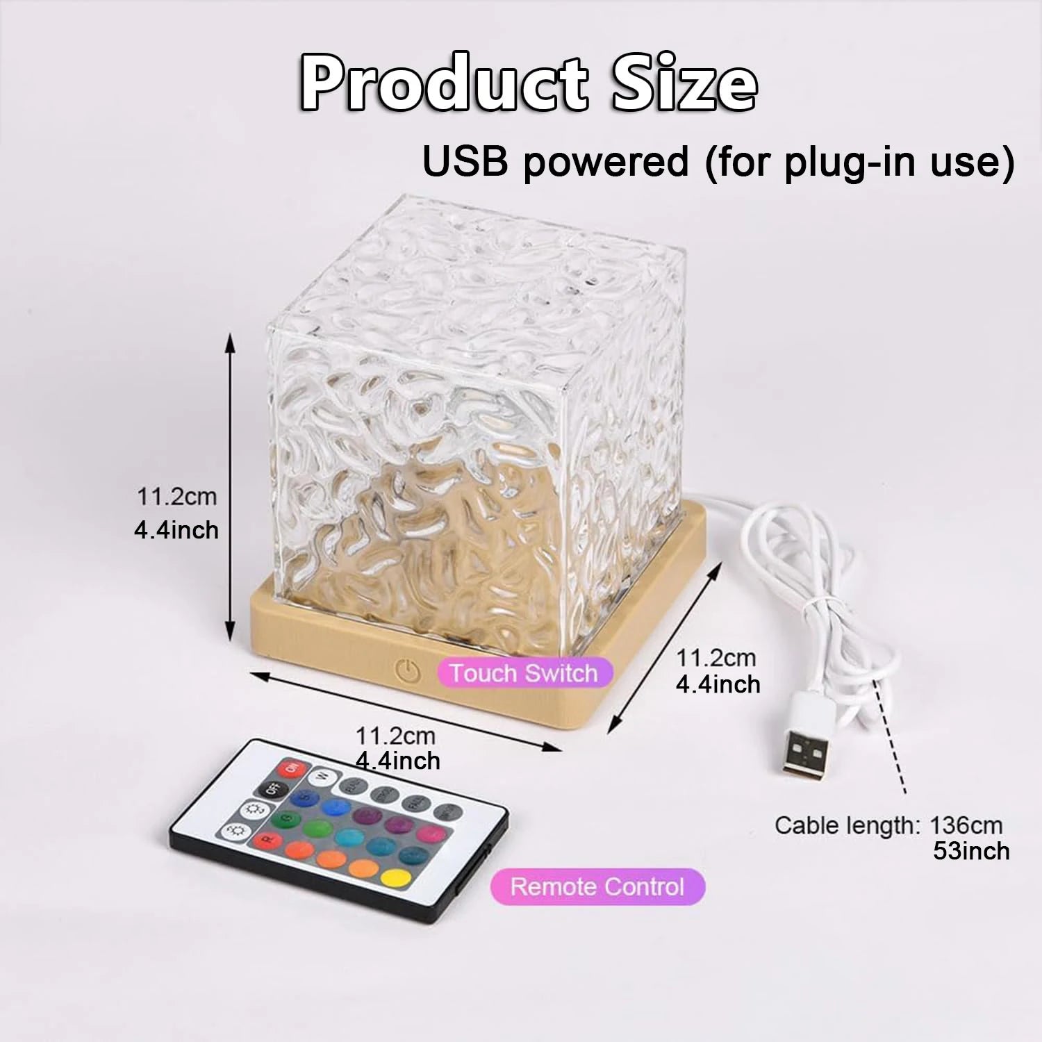 16Colors Night Light Remote Dimmable Auto Rotating