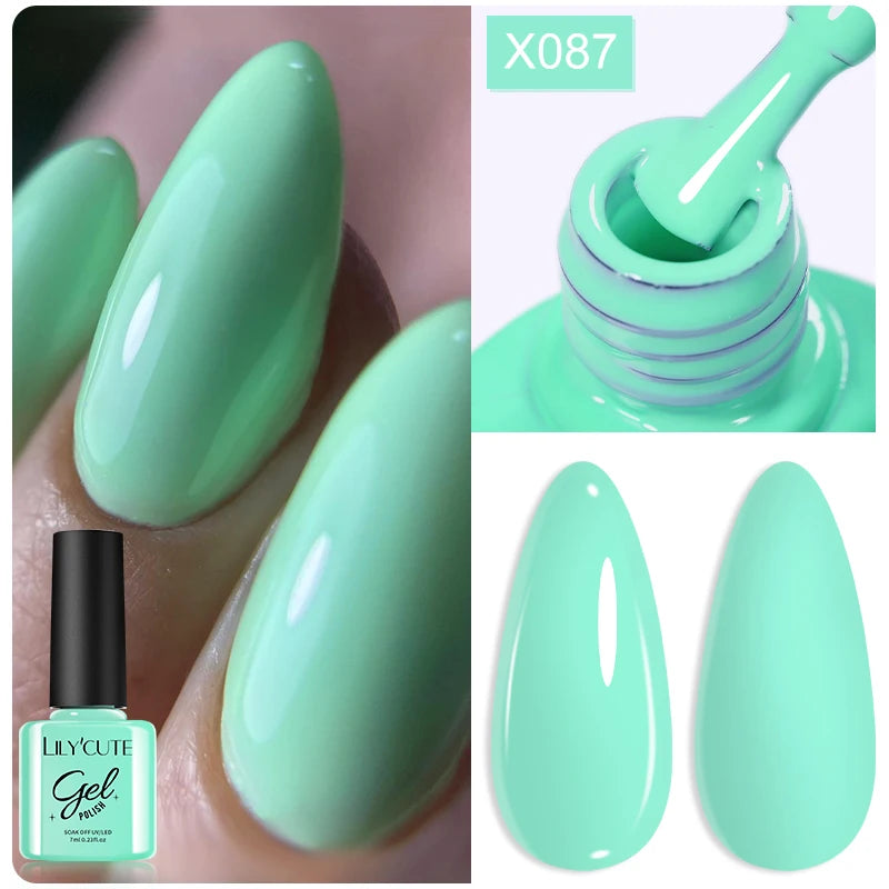 LILYCUTE Nude Crystal Rubber Base Gel Nail Polish