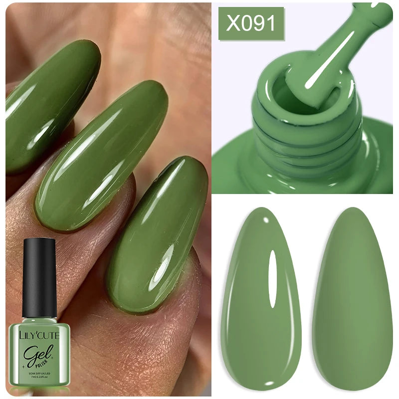 LILYCUTE Nude Crystal Rubber Base Gel Nail Polish
