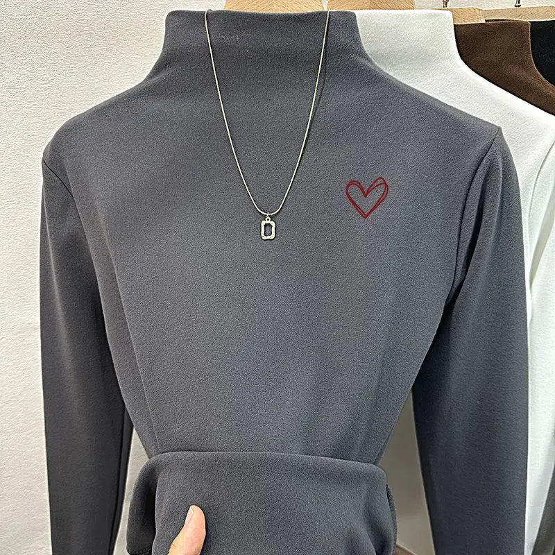 Gray Double-Sided Cashmere Base Shirt Women's Slim Fit with 100% cotton