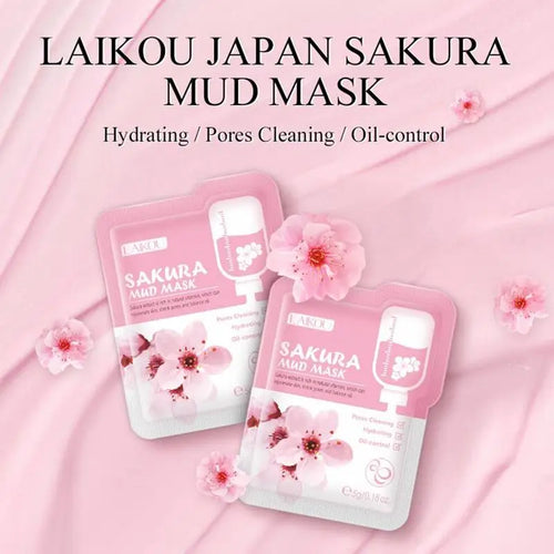 50pcs Japan Sakura Clay Mask for, Oil-Control Remove Blackhead Pink Mud
