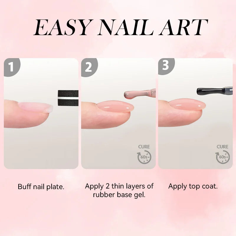 LILYCUTE Nude Crystal Rubber Base Gel Nail Polish