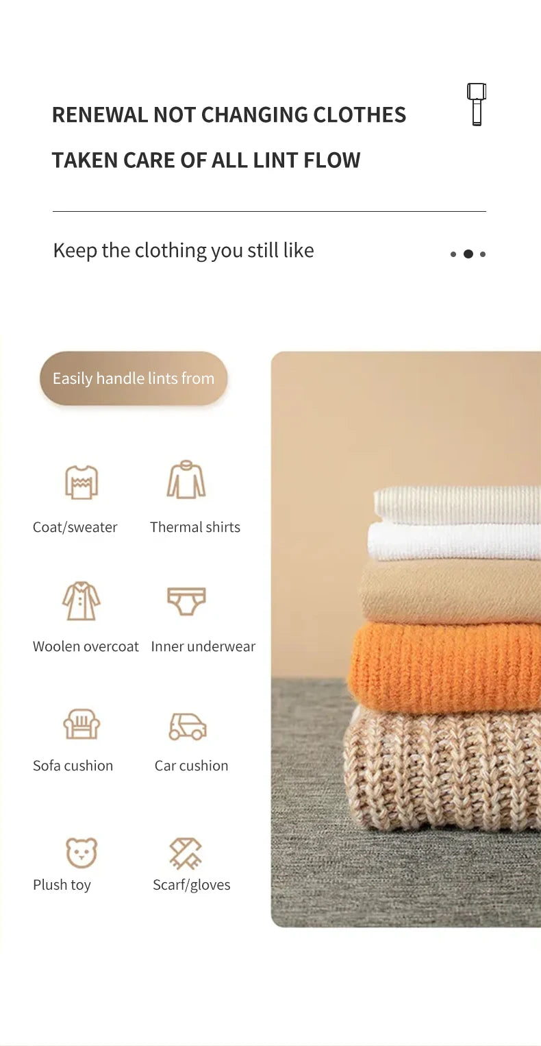 Lint Remover for Clothing Electric Pellet Fluff Remover Rechargeable