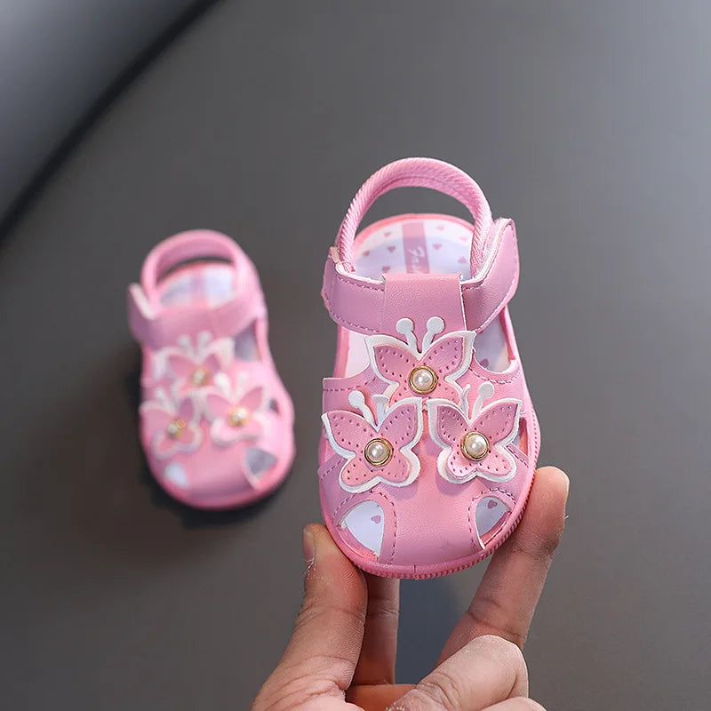Baby Girls Sounding Shoes for 1-3Year Old Children Princess Walking Shoes