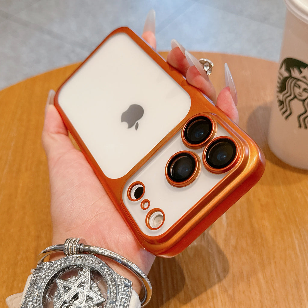 Phone Case For iPhone Air 17 Pro Max 16 15 14 Plating Frame Lens Glass