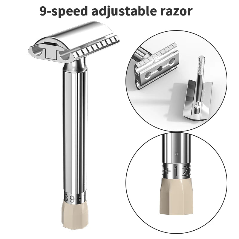 Adjustable Double Edge Shaving Safety Razor
