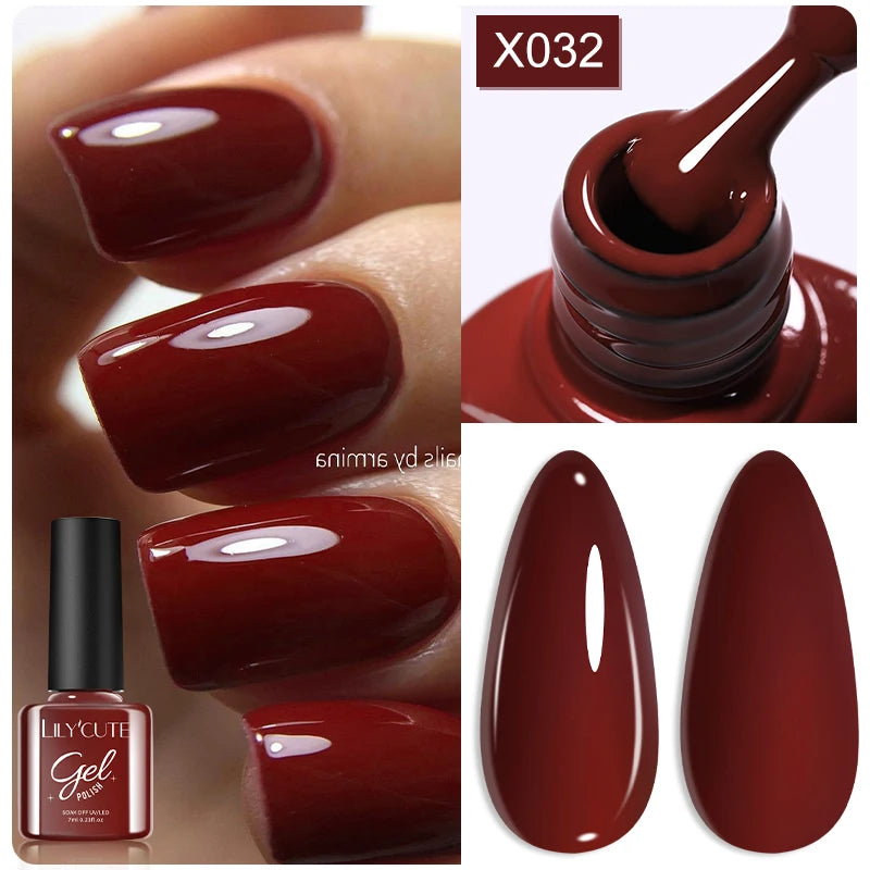 LILYCUTE Nude Crystal Rubber Base Gel Nail Polish