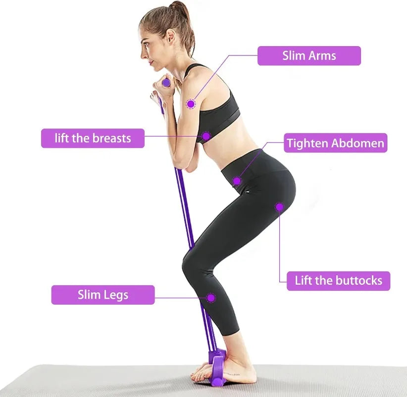 Multifunction Tension Rope, 6-Tube Elastic Yoga Pedal