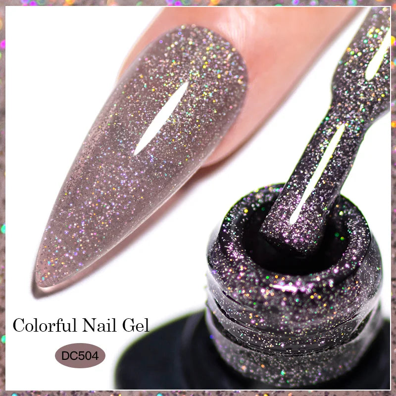 Gold Sliver Reflective Nail Gel Polish