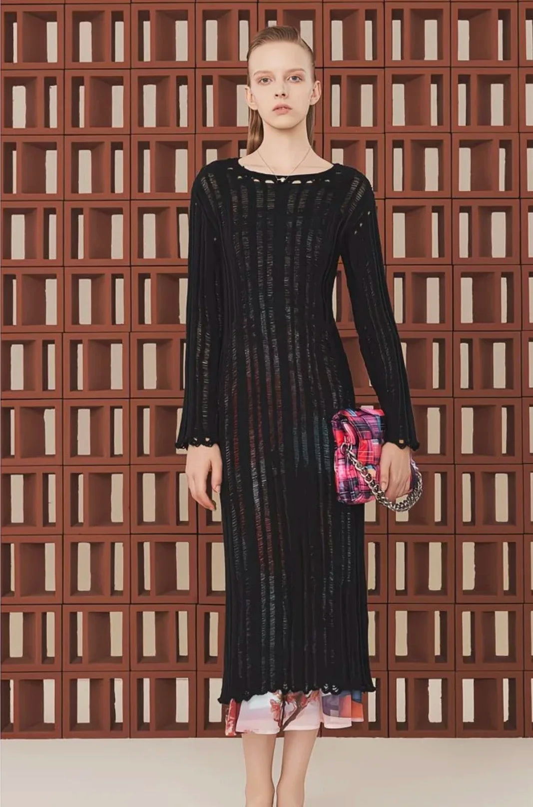 Round neck long dresses