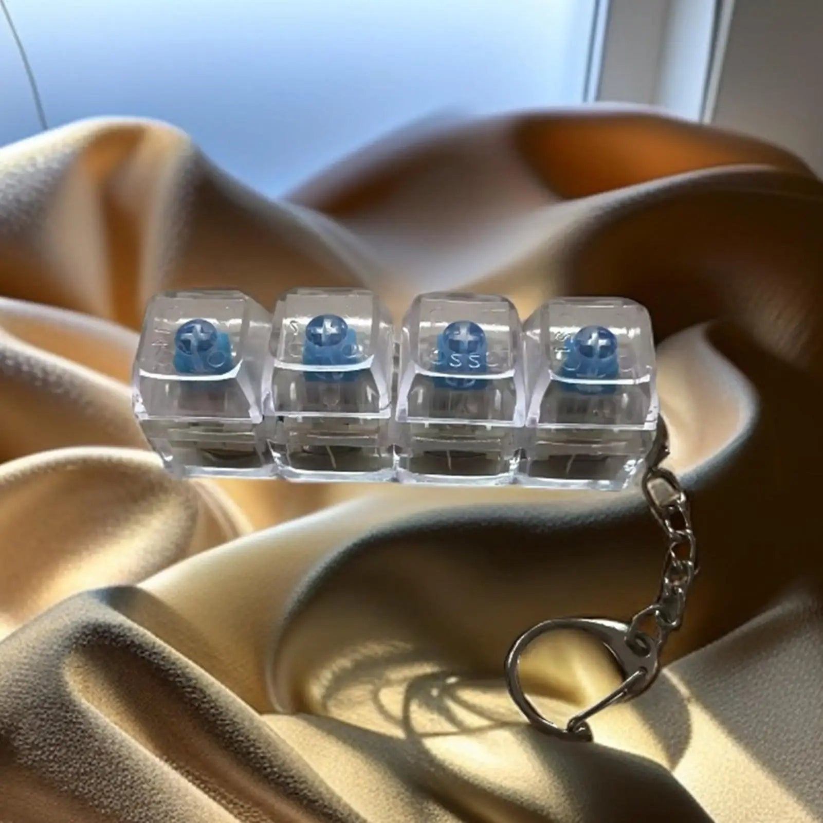 Keyboard Fidget Keychain with Colorful Lighting