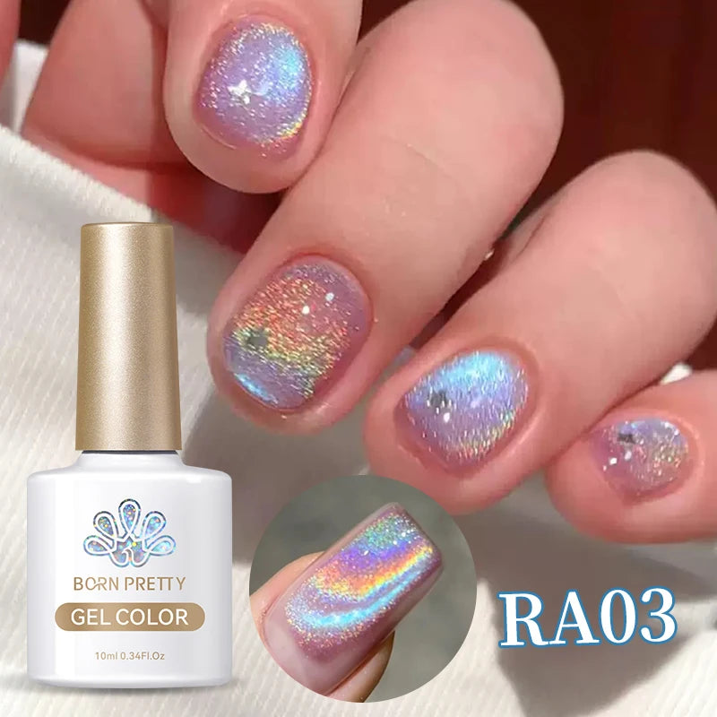 BORN PRETTY 10ml Rainbow Auroras Cat Magnetic Gel Nail Polish