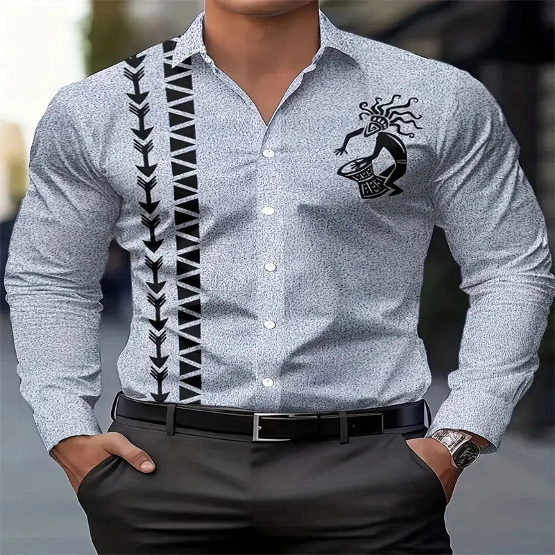 Men's Fashion Printed Shirt Retro Style, New 2026 fashion