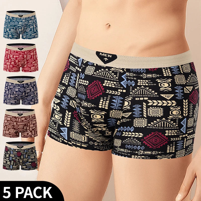 4/5Pcs MEN'S Waist plus Size Underwear